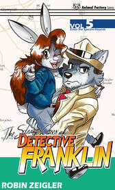 A hypothetical volume cover for my cancelled webcomic, The Strange Cases of Detective Franklin. Character designs by Robin Zeigler